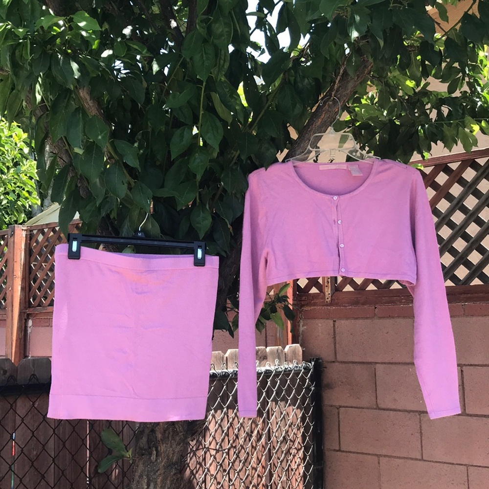Easel brand pink color tube top w/crop sweater